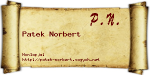 Patek Norbert névjegykártya