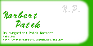 norbert patek business card